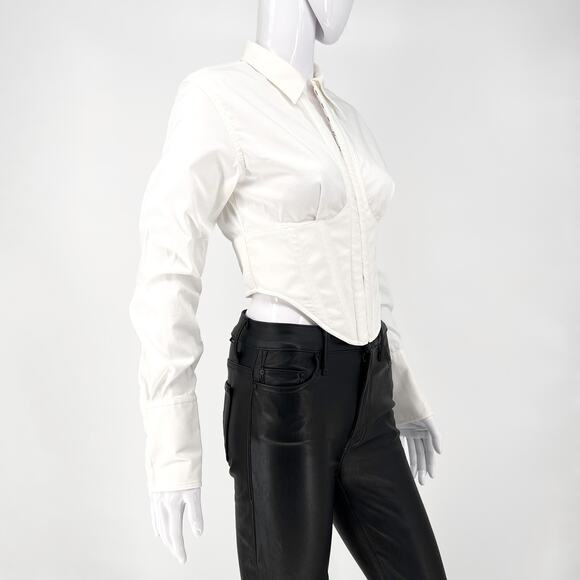 Dion Lee White Under Corset Shirt Structured Tailored Top Size AU 8 / US 4 - Picture 4 of 8